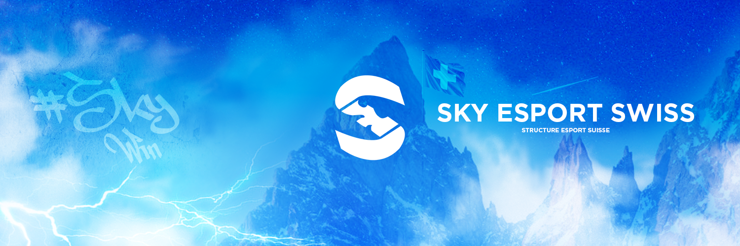 Bannière Sky Esport Swiss dans les Alpes suisses